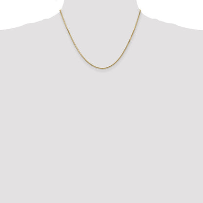 14K Yellow Gold 1.5mm Box With Lobster Clasp Chain Necklace