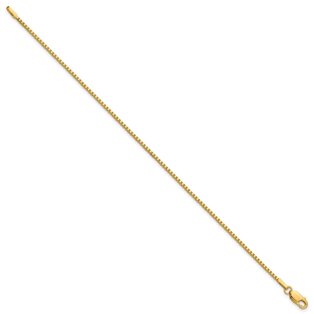 14K Yellow Gold 1.5mm Box With Lobster Clasp Chain Bracelet
