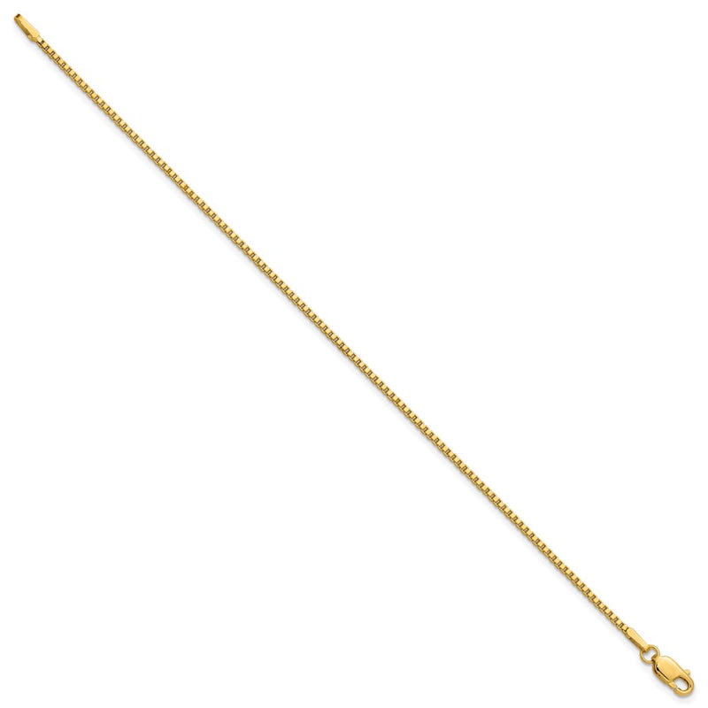 14K Yellow Gold 7 Inch 1.5mm Box With Lobster Clasp Bracelet