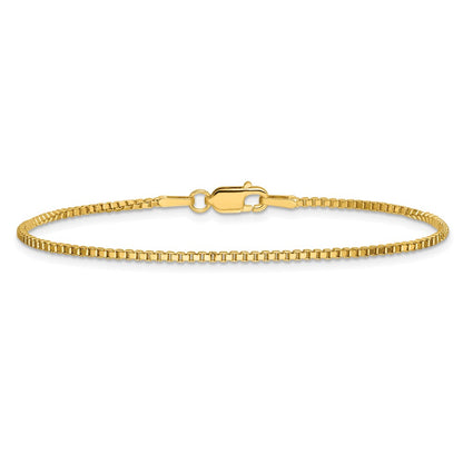 14K Yellow Gold 1.5mm Box With Lobster Clasp Chain Bracelet