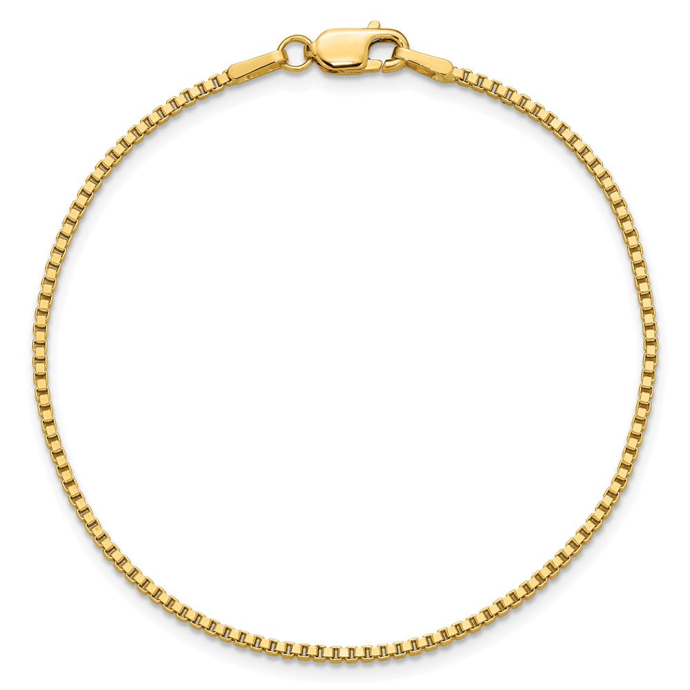 14K Yellow Gold 1.5mm Box With Lobster Clasp Chain Bracelet