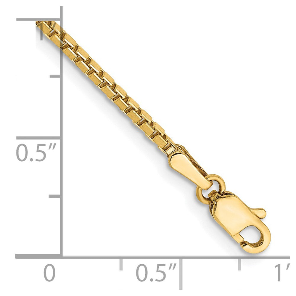14K Yellow Gold 1.5mm Box With Lobster Clasp Chain Bracelet