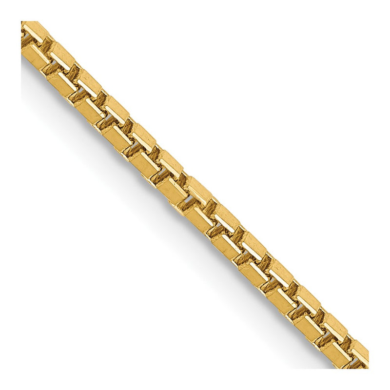14K Yellow Gold 1.5mm Box With Lobster Clasp Chain Necklace