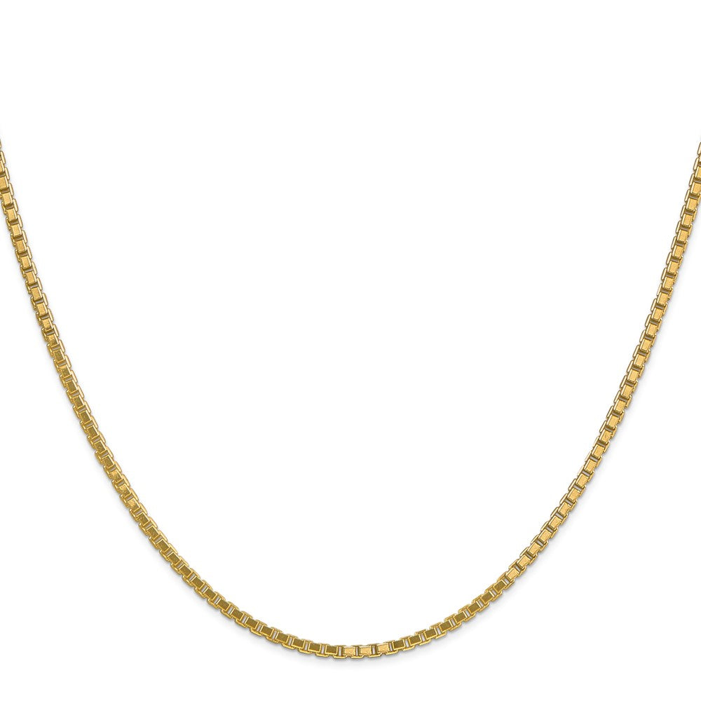 14K Yellow Gold 1.9mm Box With Lobster Clasp Chain Necklace