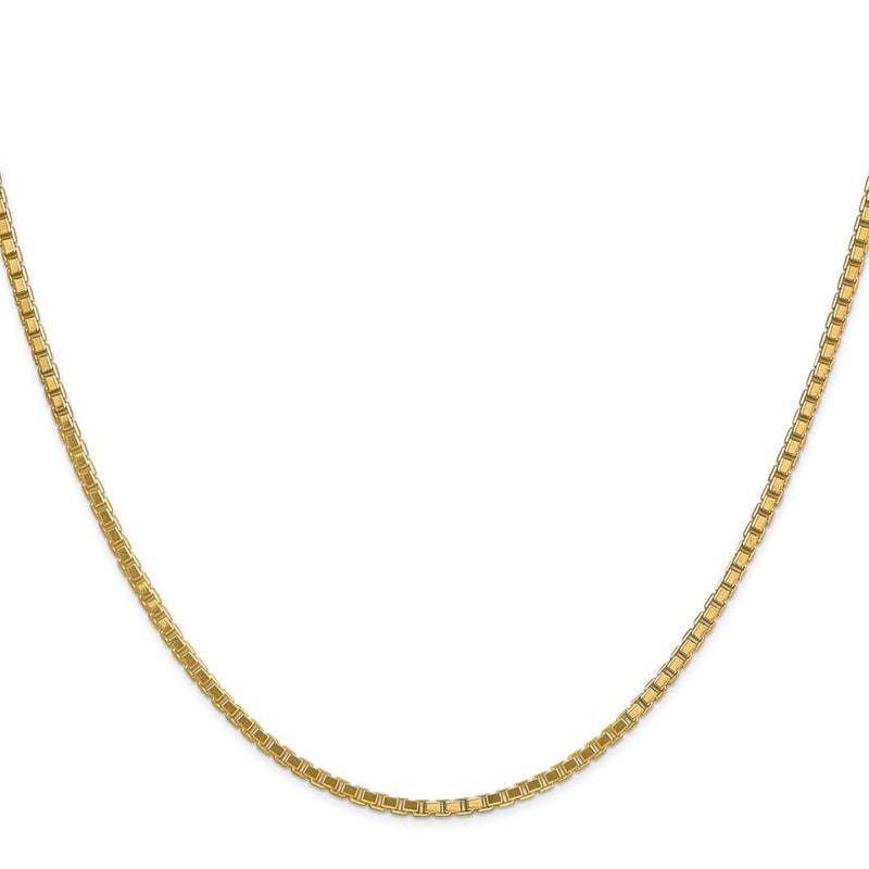 14K Yellow Gold 1.9mm Box With Lobster Clasp Chain Necklace