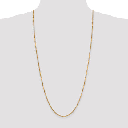 14K Yellow Gold 1.9mm Box With Lobster Clasp Chain Necklace