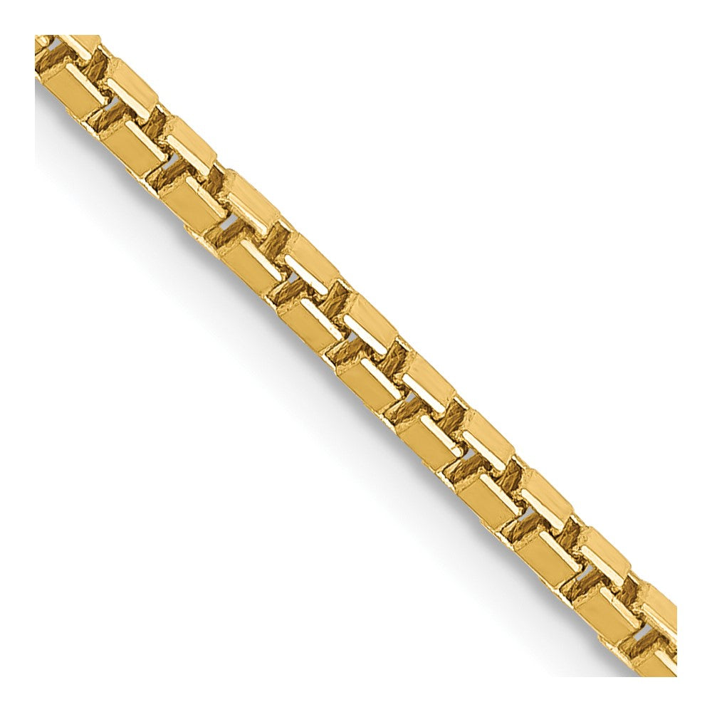 14K Yellow Gold 1.9mm Box With Lobster Clasp Chain Necklace