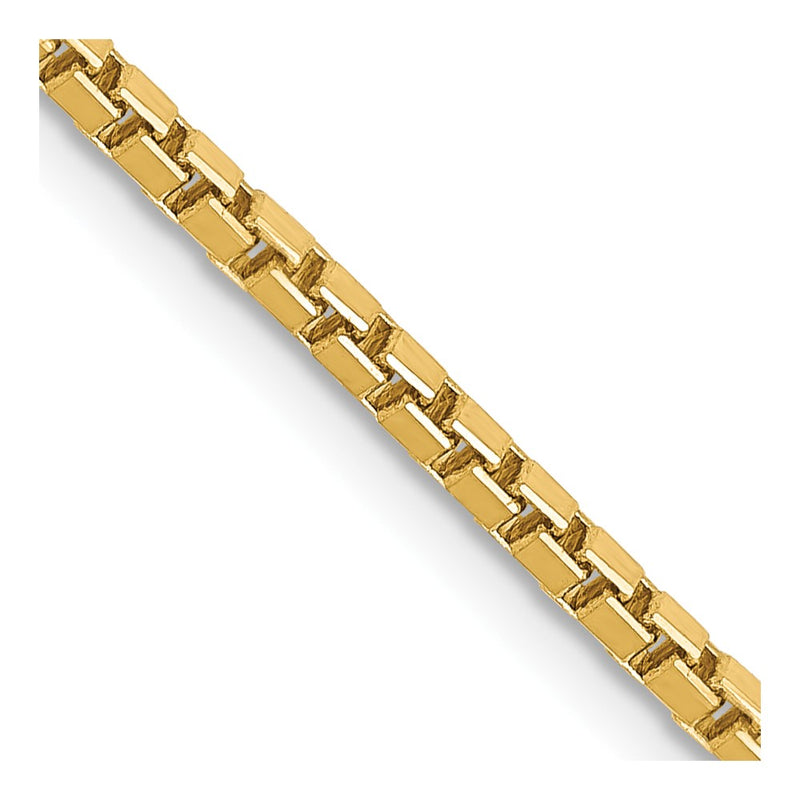 14K Yellow Gold 1.9mm Box With Lobster Clasp Chain Necklace