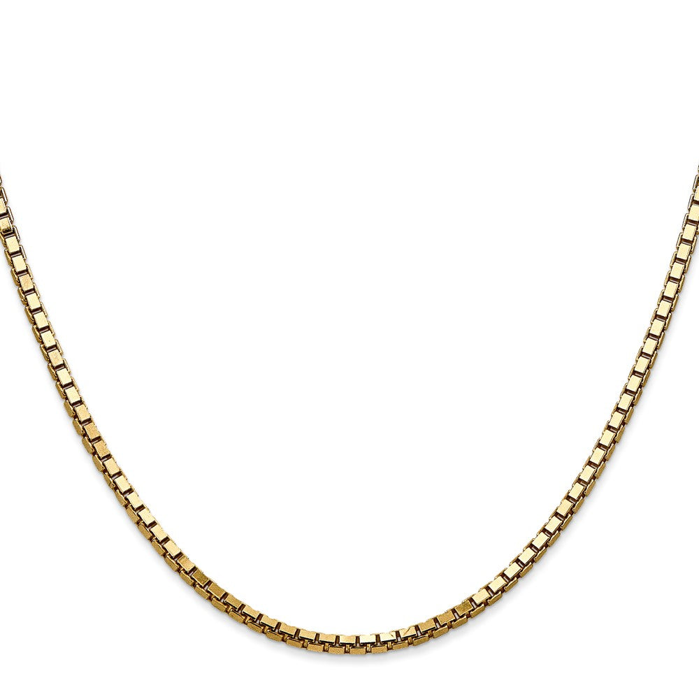 14K Yellow Gold 2.5mm Box With Lobster Clasp Chain Necklace
