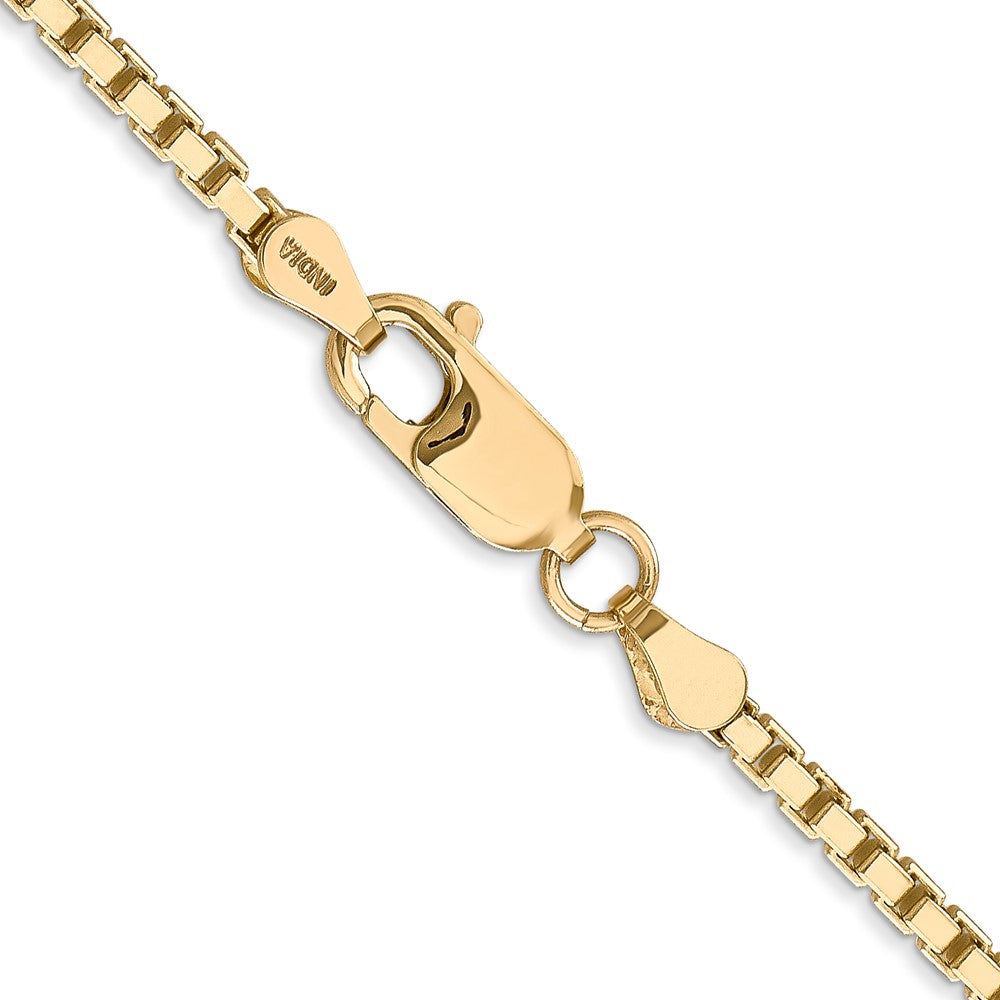 14K Yellow Gold 2.5mm Box With Lobster Clasp Chain Necklace