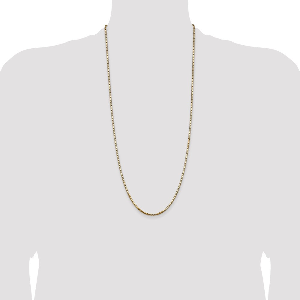 14K Yellow Gold 2.5mm Box With Lobster Clasp Chain Necklace