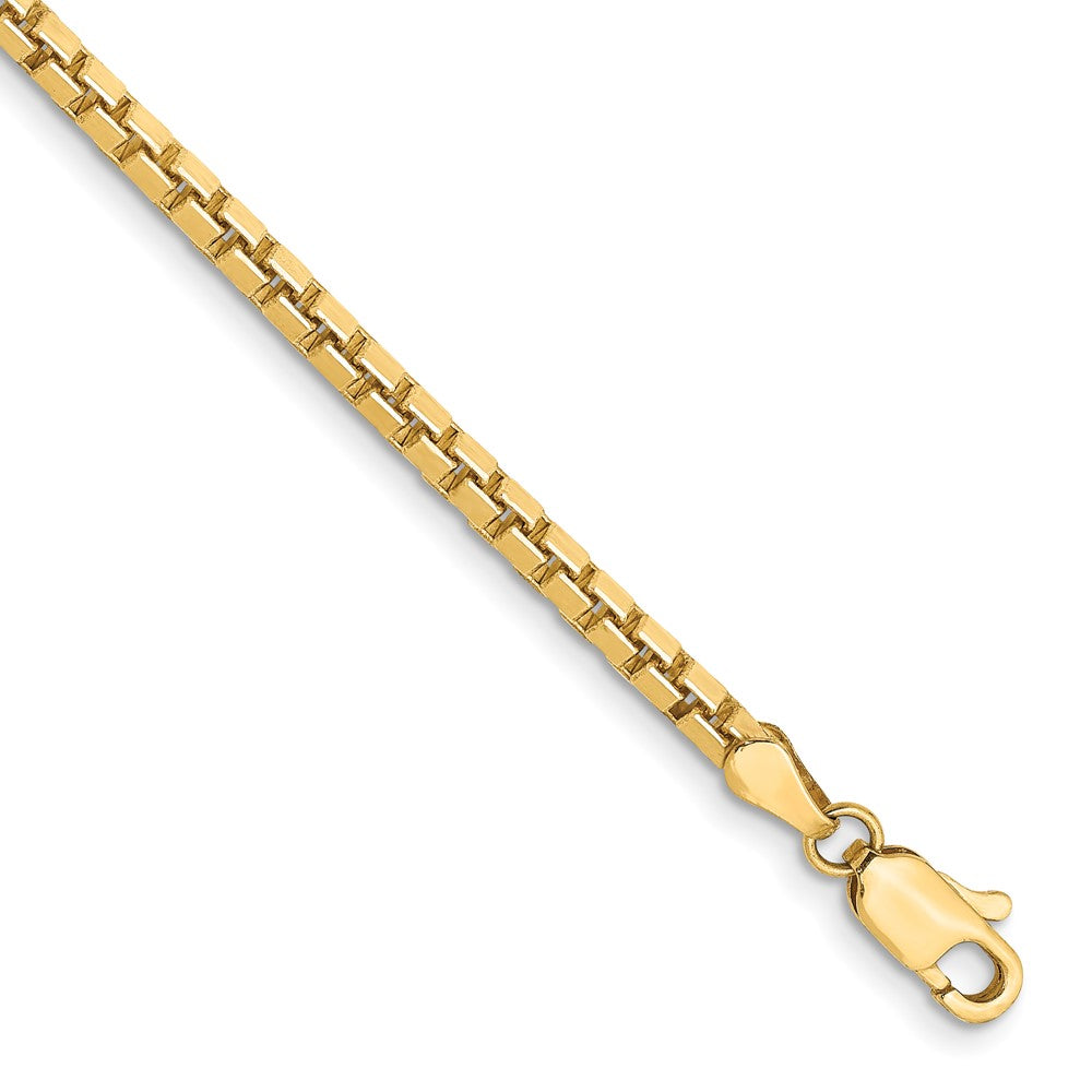 14k Yellow Gold 2.5mm Box Chain Bracelet
