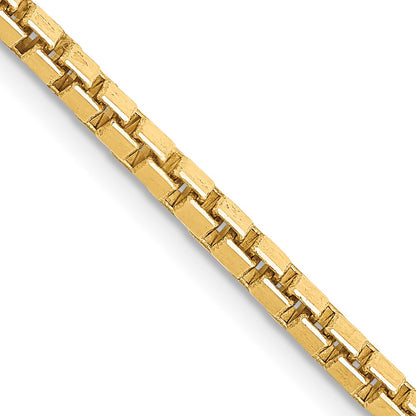 14K Yellow Gold 2.5mm Box With Lobster Clasp Chain Necklace