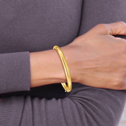 14K Yellow Gold 3/16 Polished Hinged Baby Bangle
