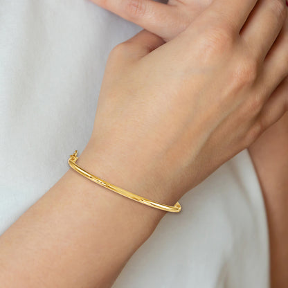 14K Yellow Gold Polished Hinged Bangle