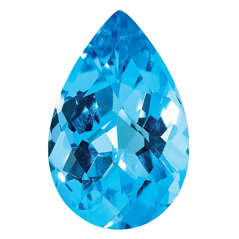 Gemstone Swiss Blue Topaz Aa Quality 6X4mm Pear Checkerboard