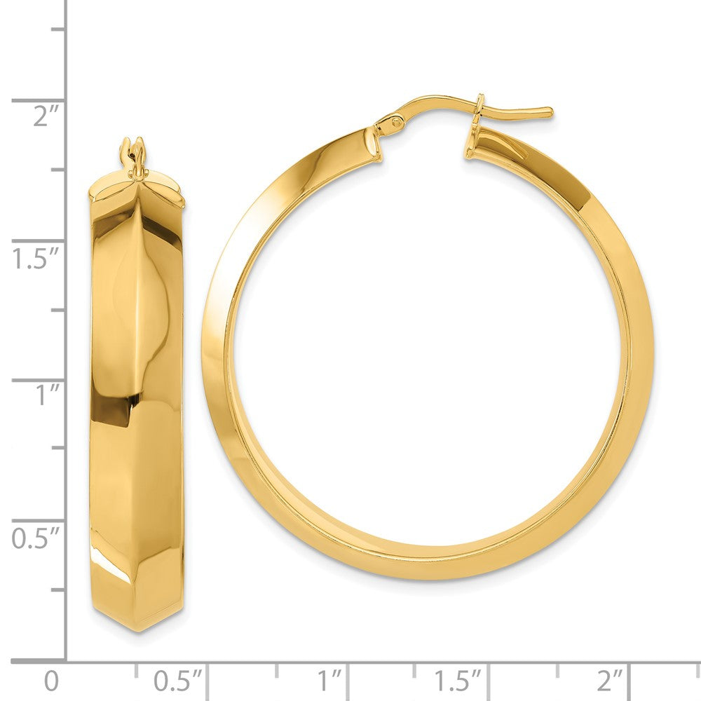 Bronze/Yellow Bronze Polished Round Hoop Earrings