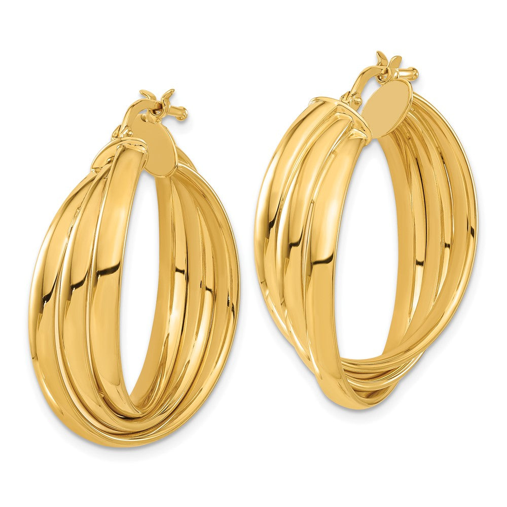 Bronze/Yellow Bronze Polished Twisted Hoop Earrings
