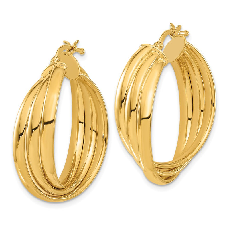 Bronze/Yellow Bronze Polished Twisted Hoop Earrings