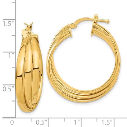 Bronze/Yellow Bronze Polished Twisted Hoop Earrings