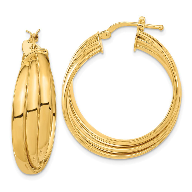Bronze/Yellow Bronze Polished Twisted Hoop Earrings