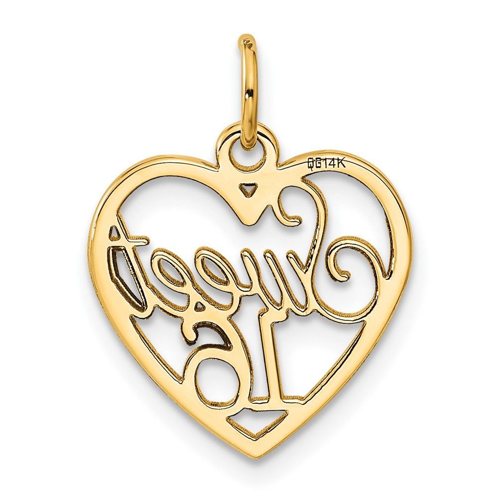 14K Yellow Gold Sweet 16 Charm