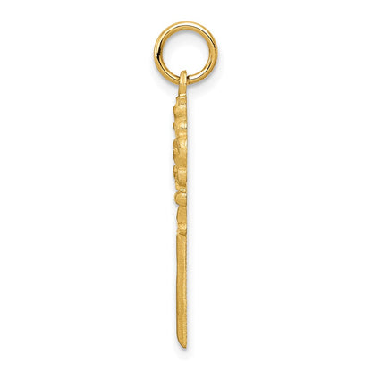 14K Yellow Gold Polished Fancy Edge Key Charm