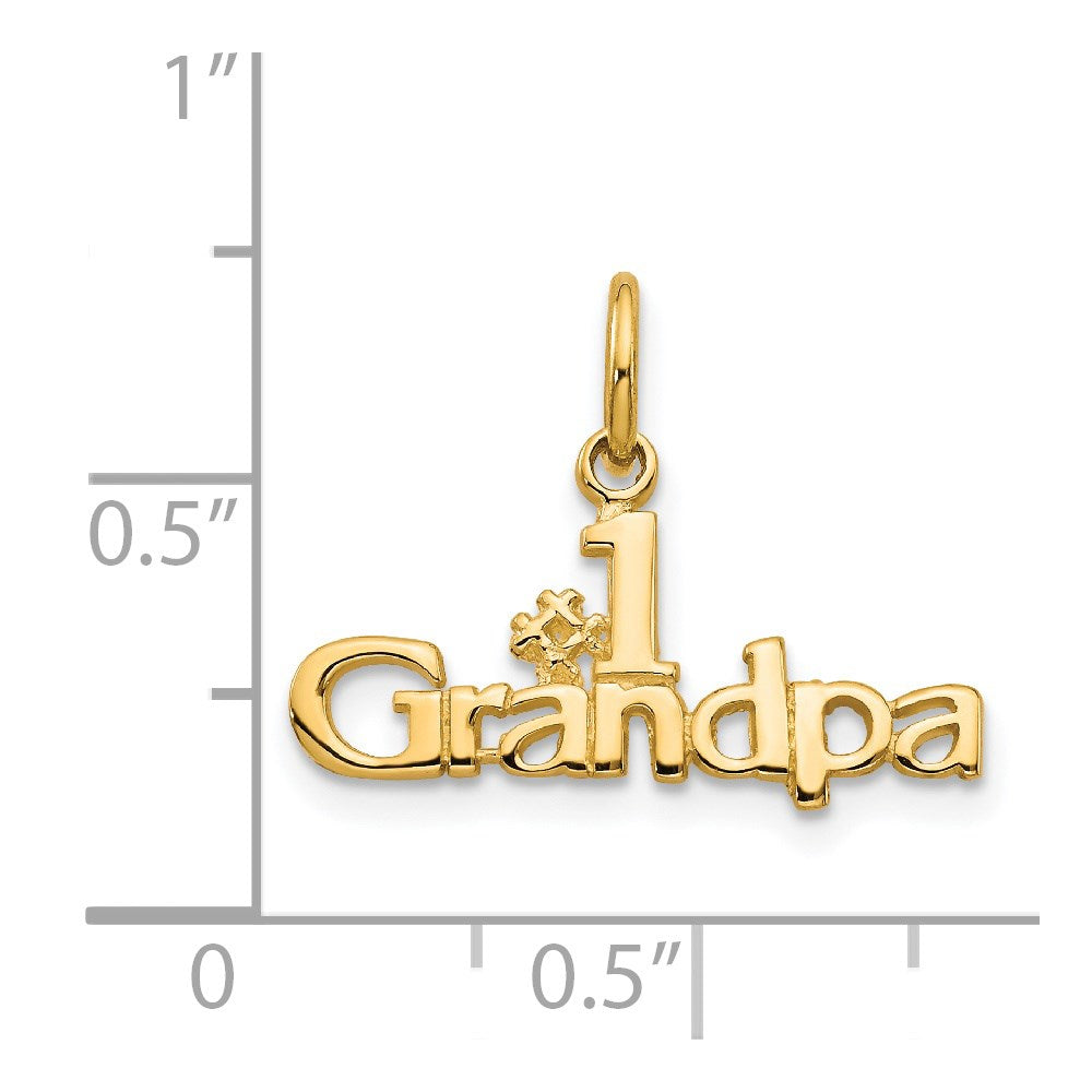14K Yellow Gold #1 Grandpa Charm