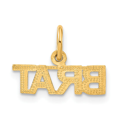 14K Yellow Gold Polished Brat Charm