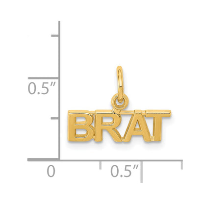 14K Yellow Gold Polished Brat Charm
