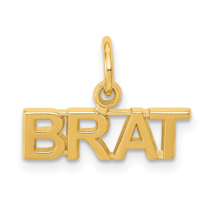 14K Yellow Gold Polished Brat Charm