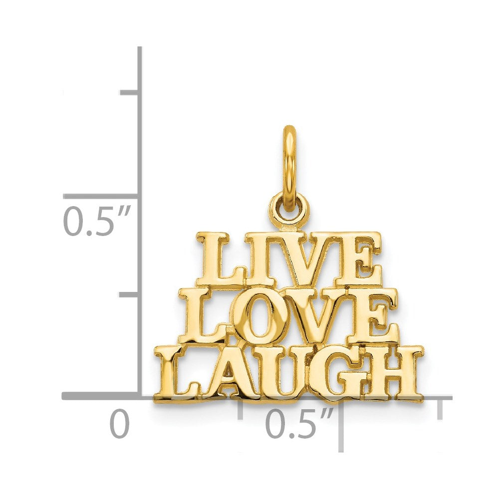 14K Yellow Gold Talking - Live Love Laugh Charm