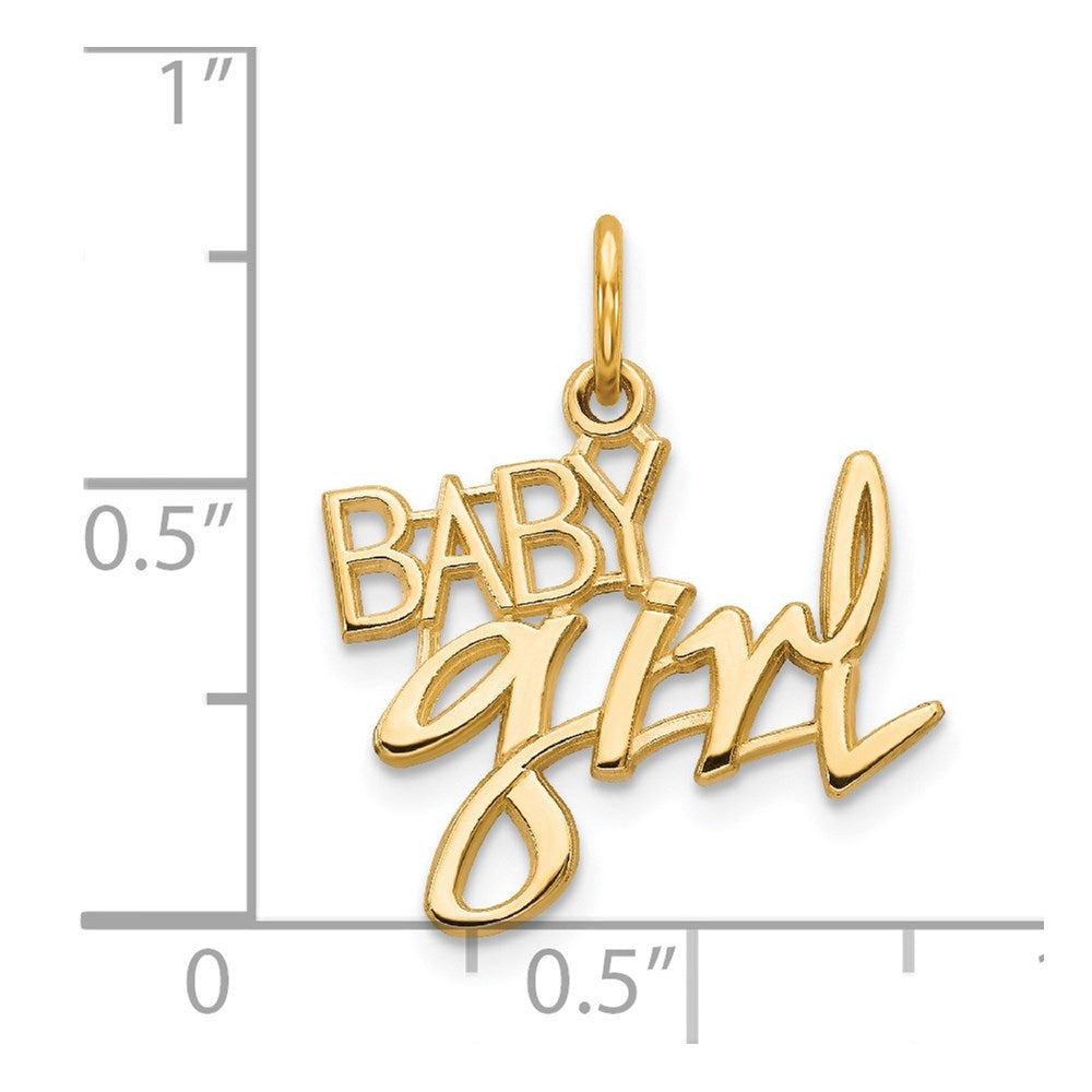 14K Yellow Gold Baby Girl Charm