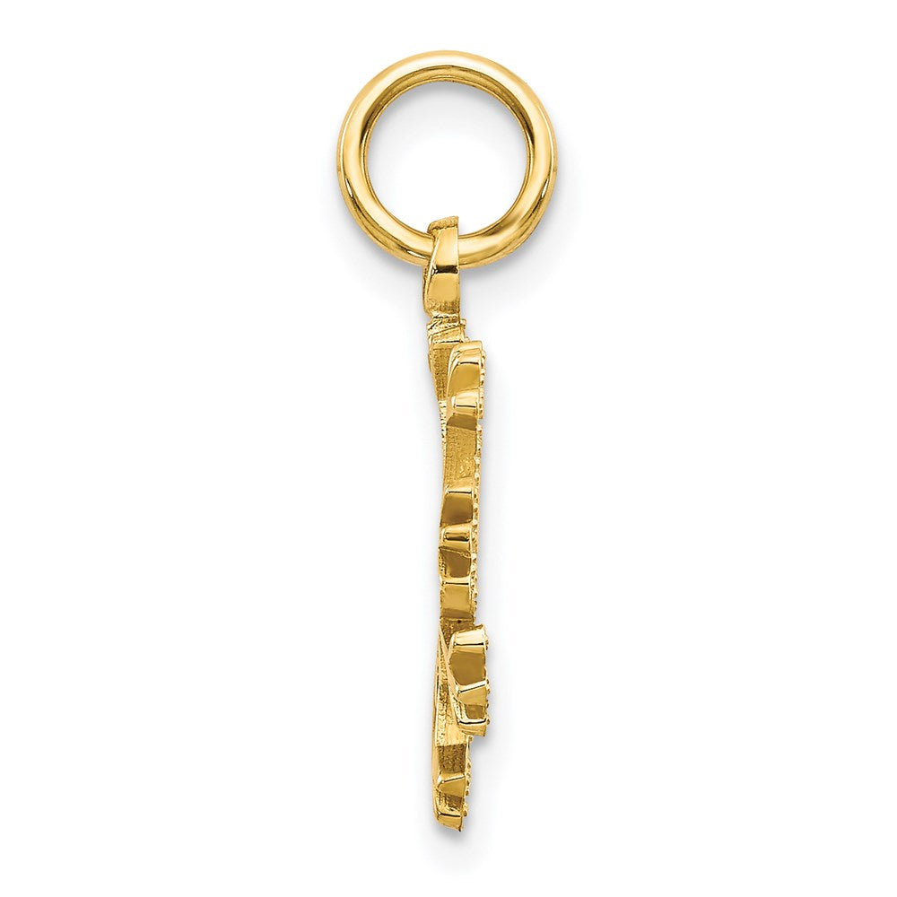 14K Yellow Gold Snowflake Charm