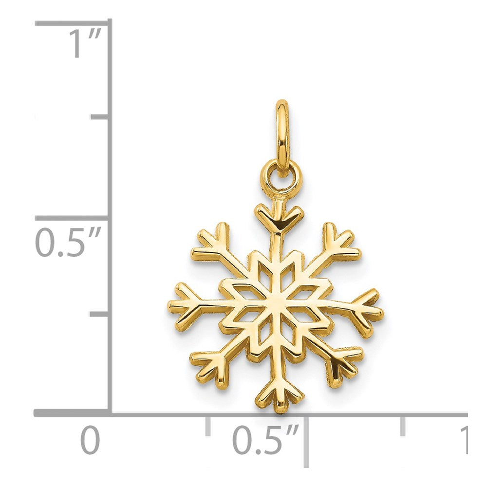 14K Yellow Gold Snowflake Charm
