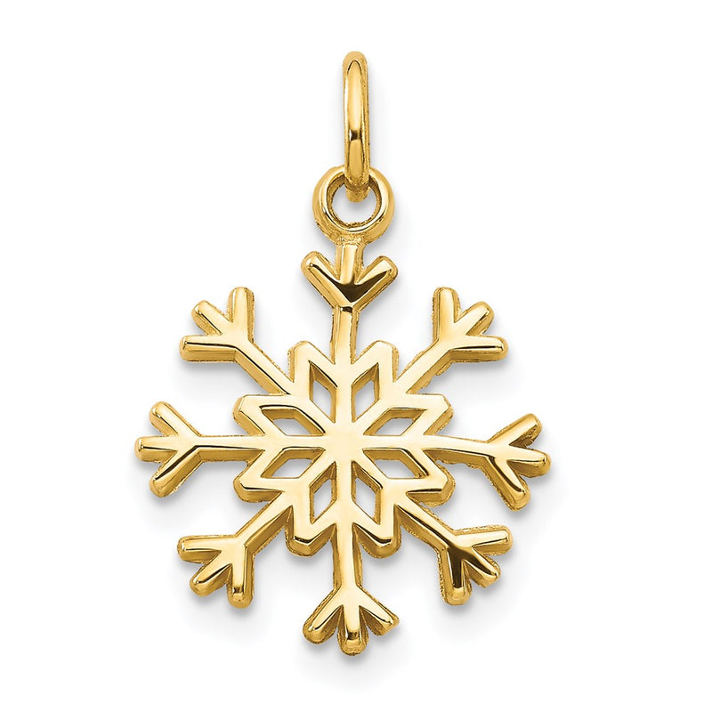 14K Yellow Gold Snowflake Charm