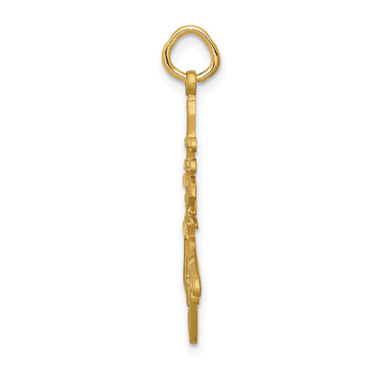 14K Yellow Gold Long Life Charm