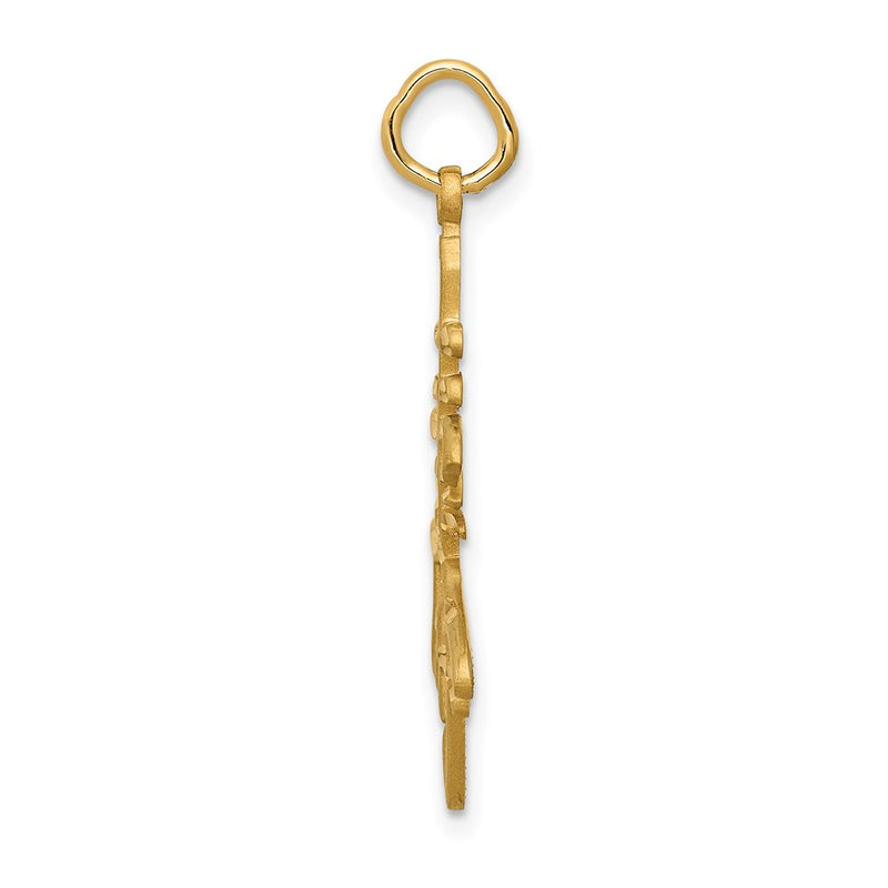 14K Yellow Gold Long Life Charm