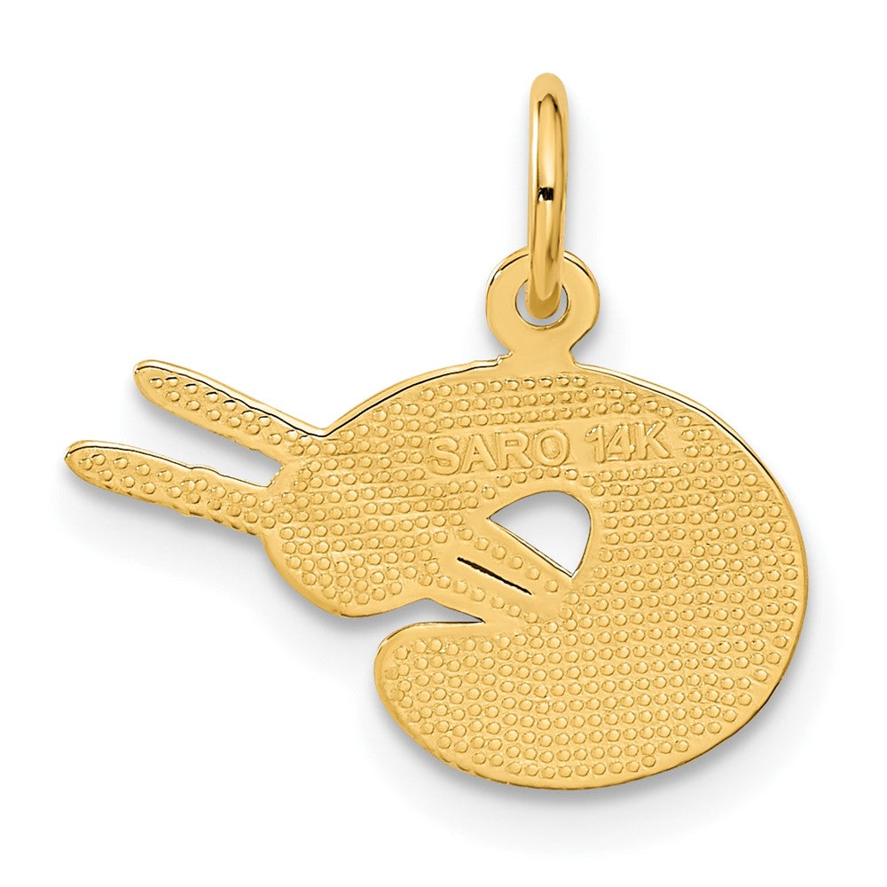 14K Yellow Gold Artist Palette Charm