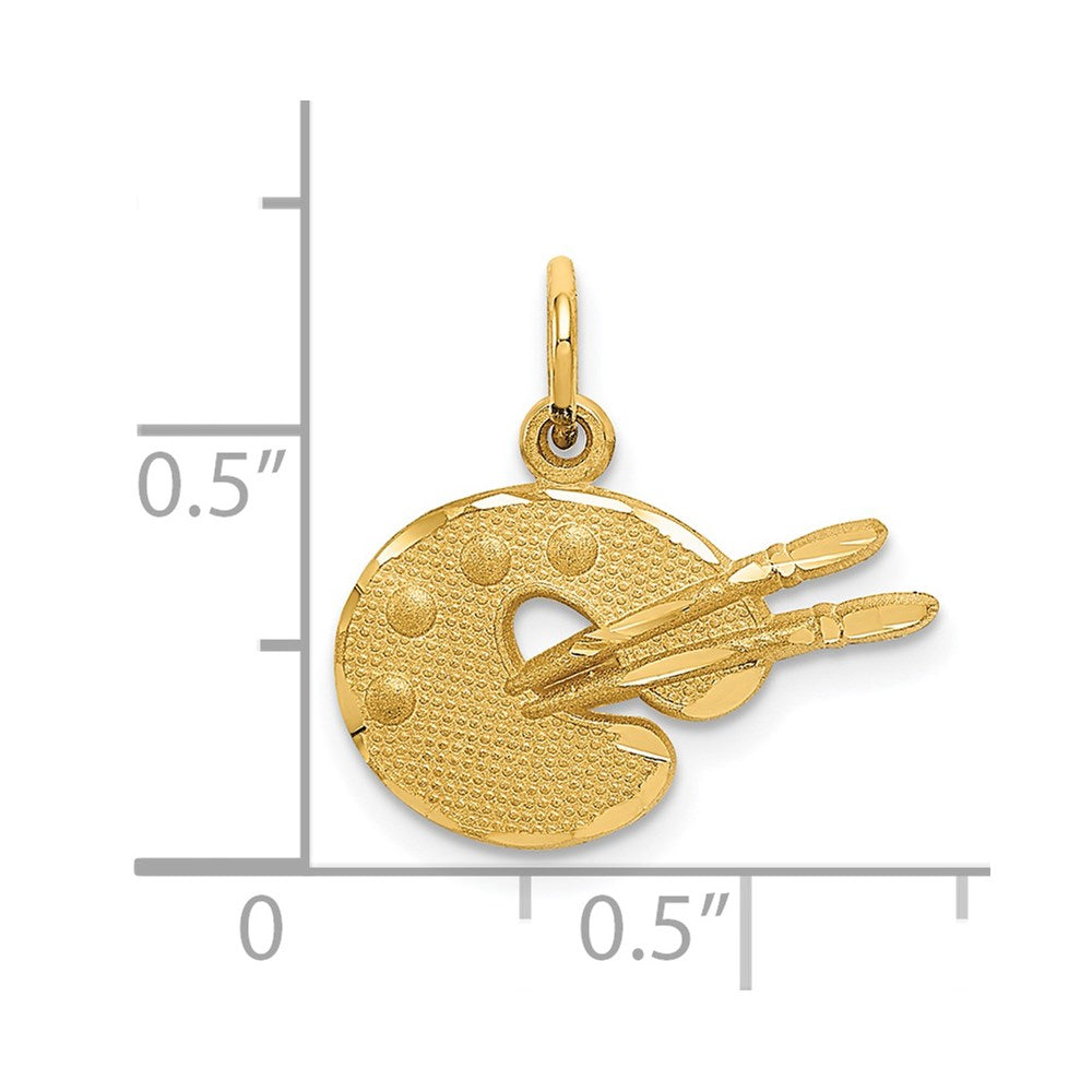 14K Yellow Gold Artist Palette Charm