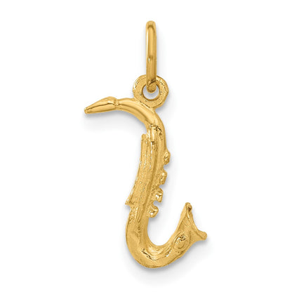 14K Yellow Gold 3-D Saxophone Charm
