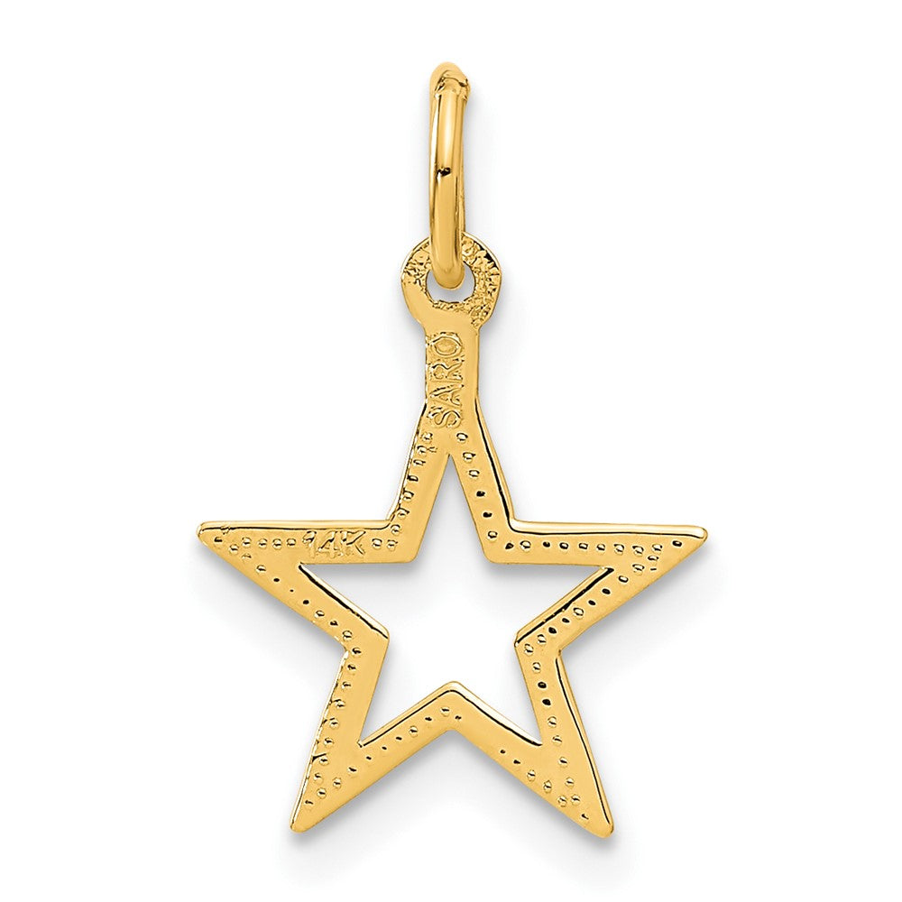 14K Yellow Gold Diamond-Cut Star Charm