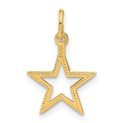 14K Yellow Gold Diamond-Cut Star Charm