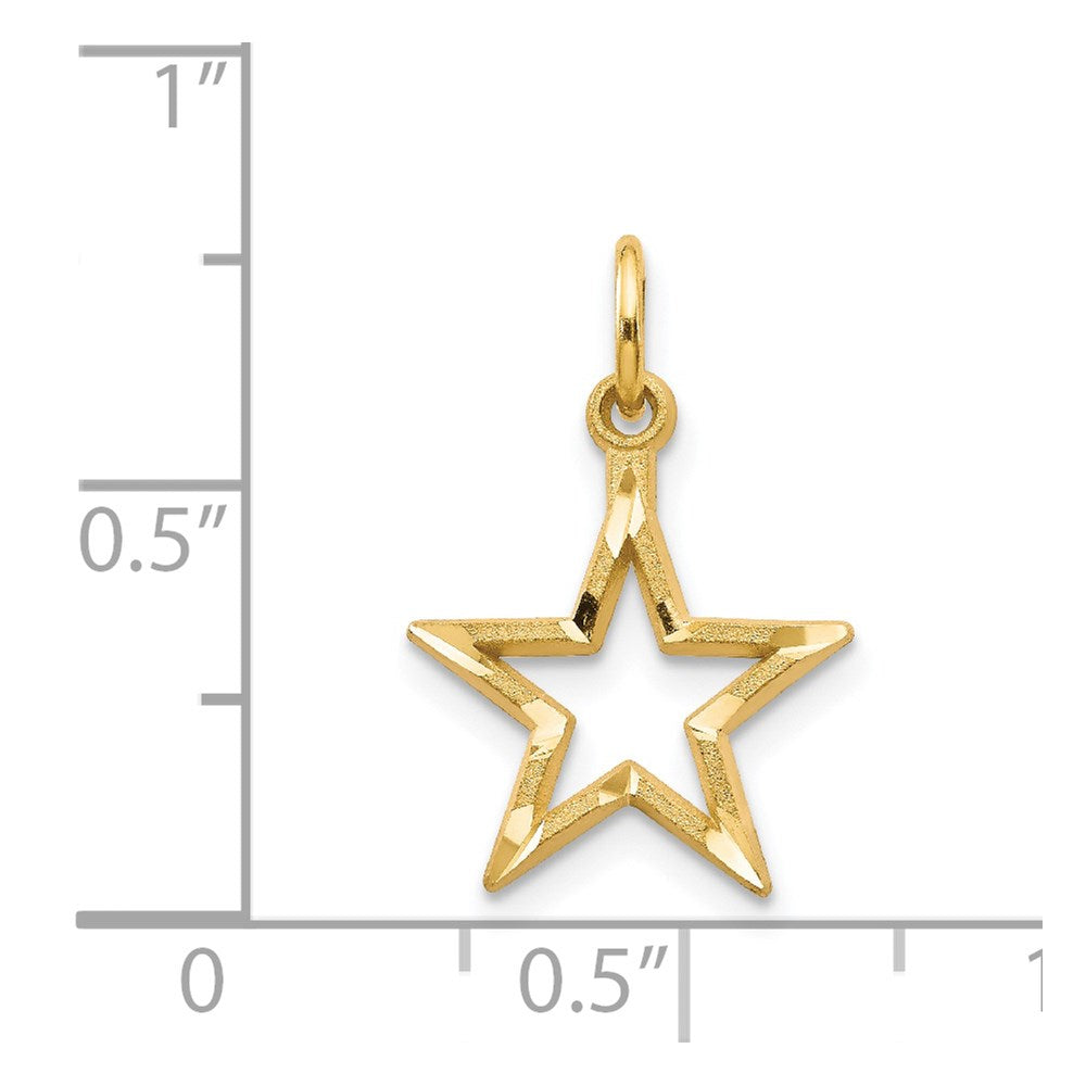 14K Yellow Gold Diamond-Cut Star Charm