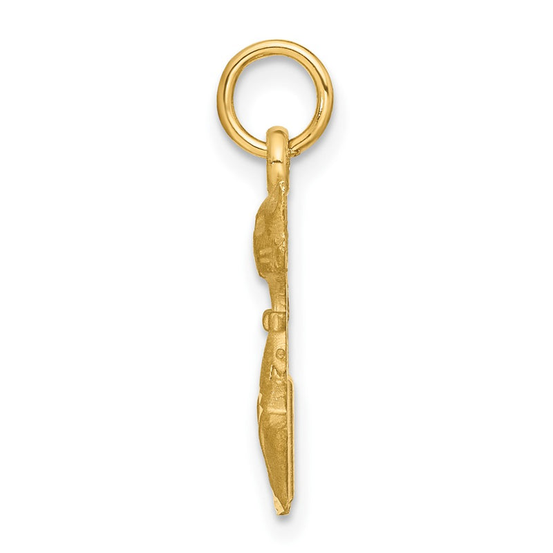 14K Yellow Gold Satin Tom Cat Charm