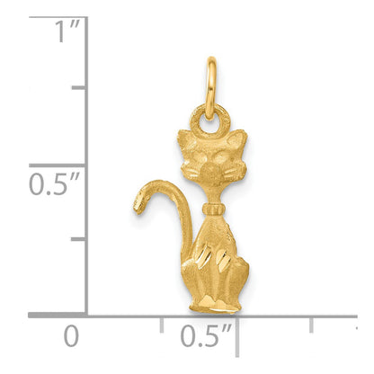 14K Yellow Gold Satin Tom Cat Charm
