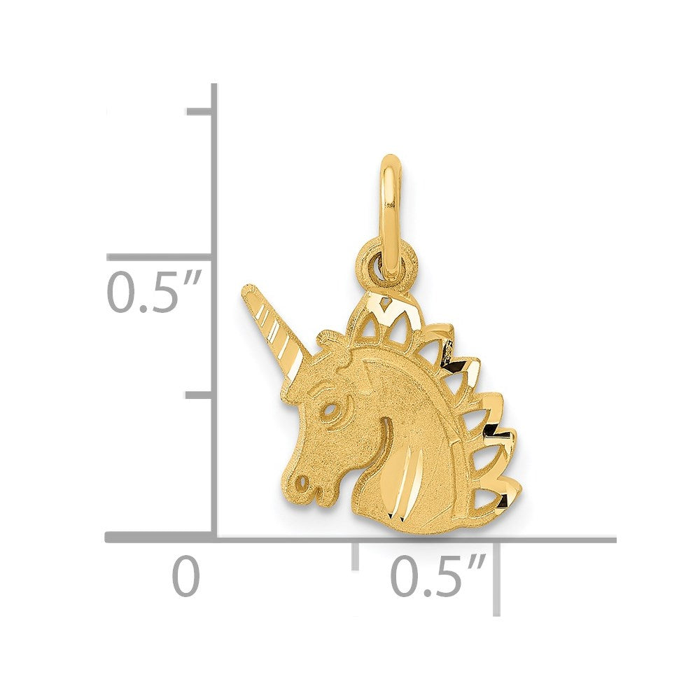 14K Yellow Gold Unicorn Charm