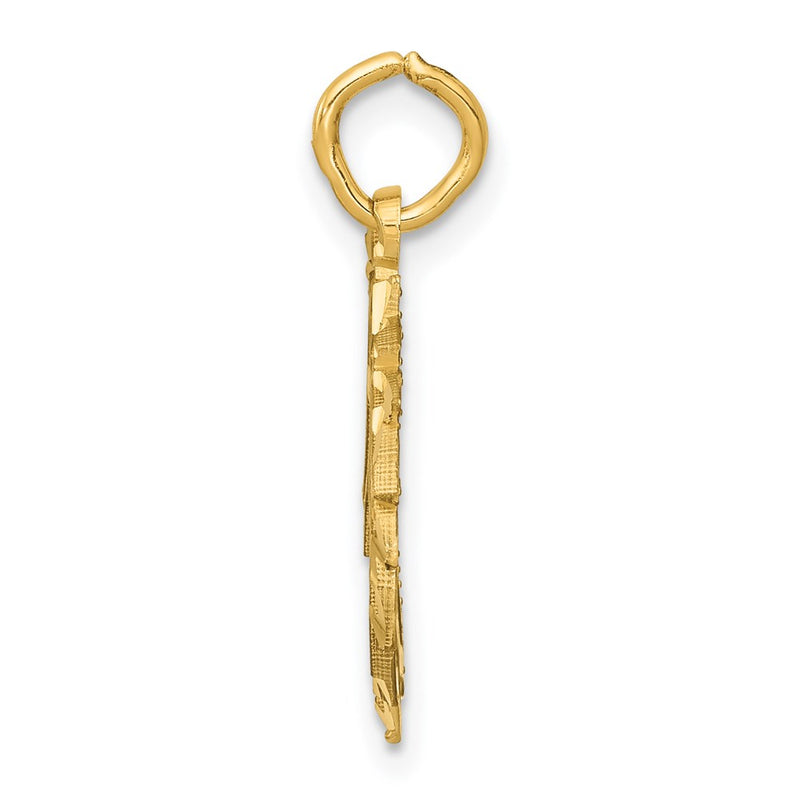 14K Yellow Gold Unicorn Head Pendant