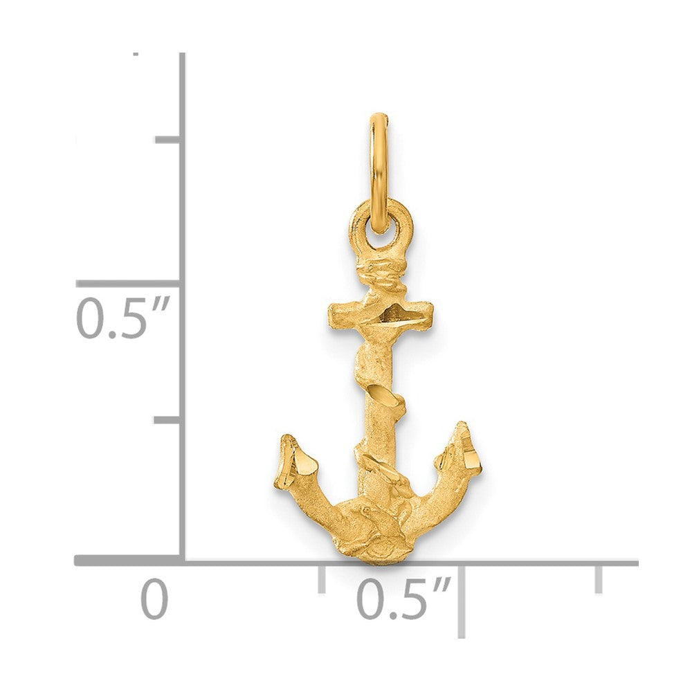 14K Yellow Gold Anchor Charm