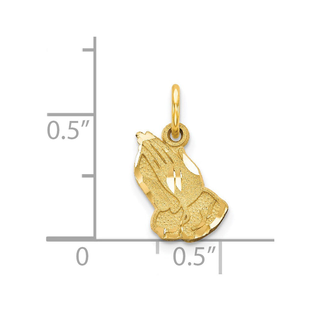 14K Yellow Gold Praying Hands Charm